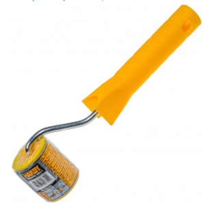 hardy rolka dociskowa do tapet, szer. 4,5 cm, pu 6 mm, żółta, z rączką