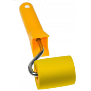 hardy rolka dociskowa do tapet, szer. 4,5 cm, pu 6 mm, żółta, z rączką