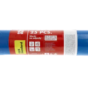 scley worki na odpady poj. 120 l, folia flex standard, niebieskie, op. rolka 25 szt.